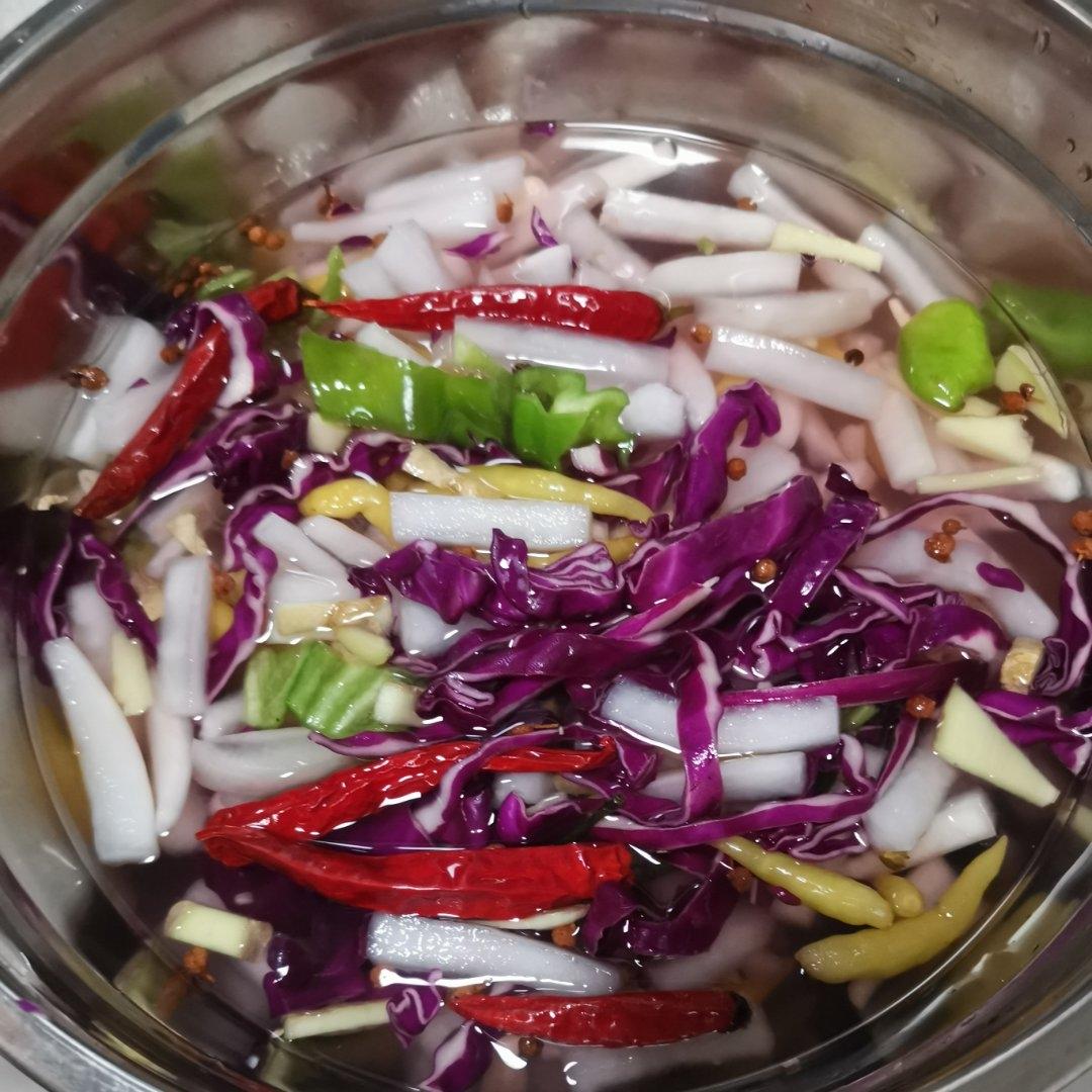 凉菜-醋腌三色萝卜