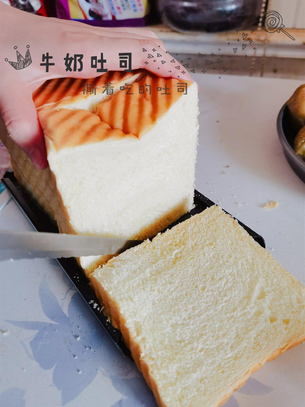 一次发酵纯奶手撕吐司面包（防止面团温度高的方法）B55