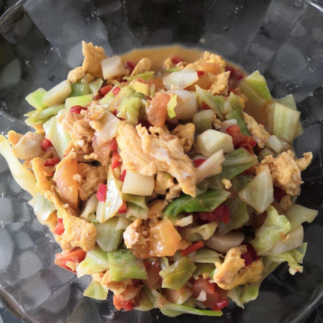 家常营养菜西红柿炒洋白菜