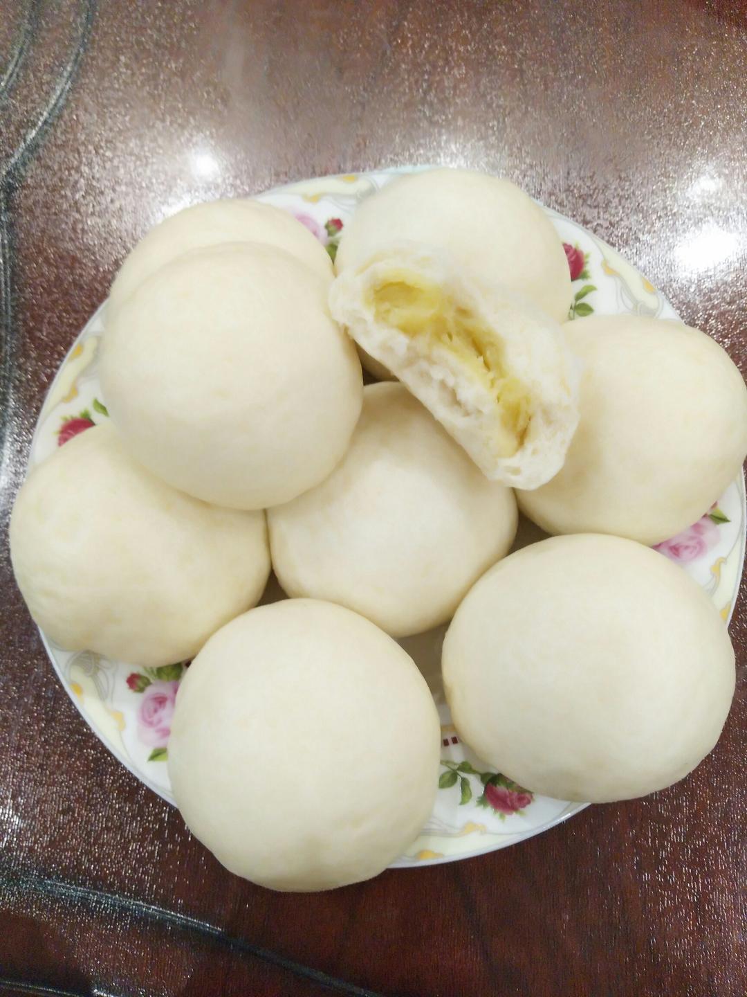 自制无油奶黄包