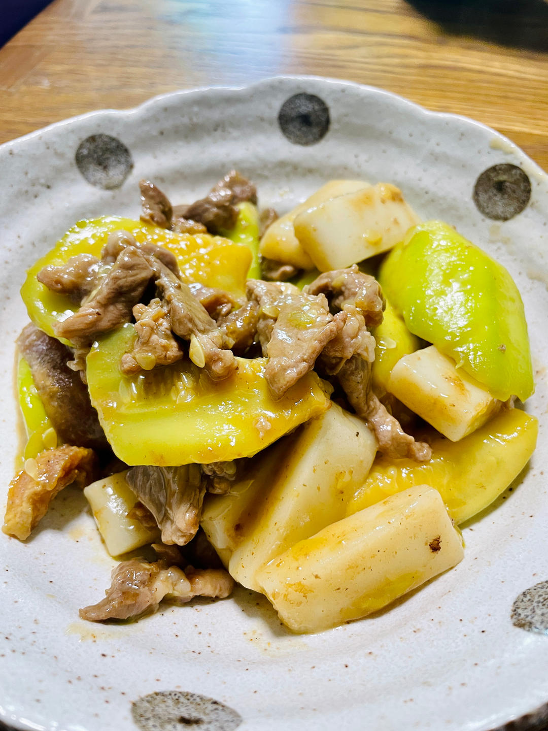 西葫芦炒肉片