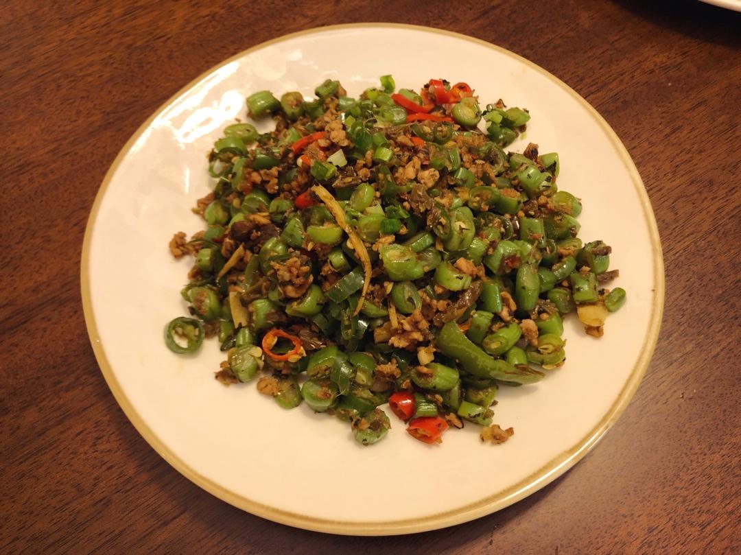 辣炒肉末芽菜豆角