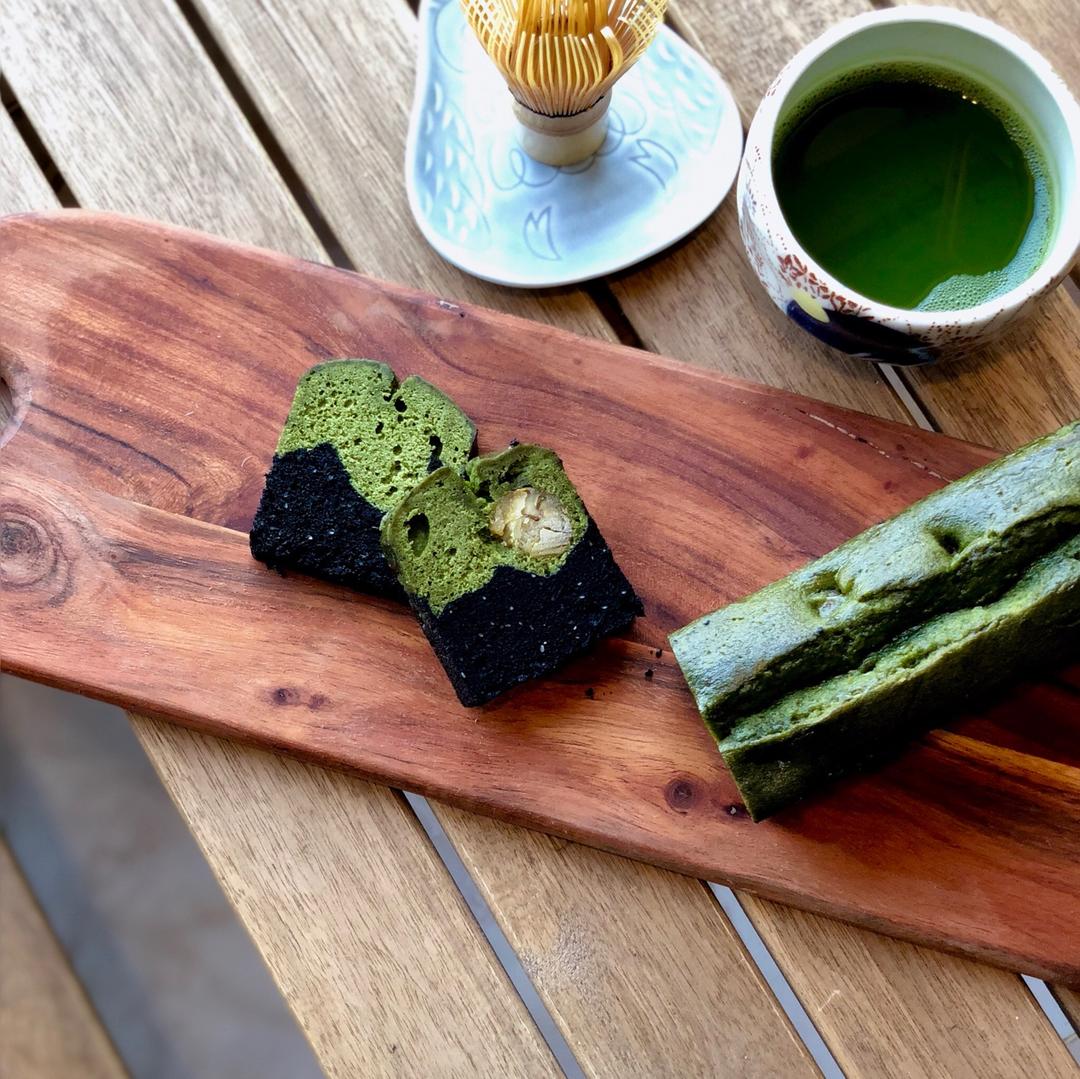 抹茶甘栗黑芝麻三享磅蛋糕