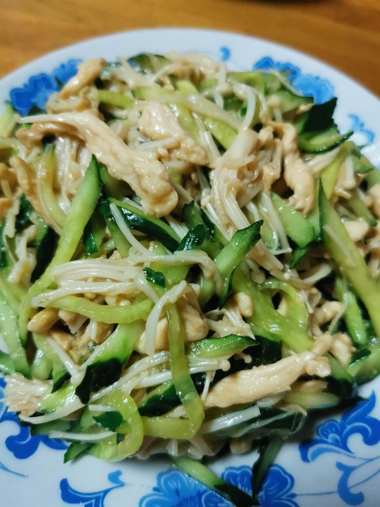 鸡丝拌金针菇的做法