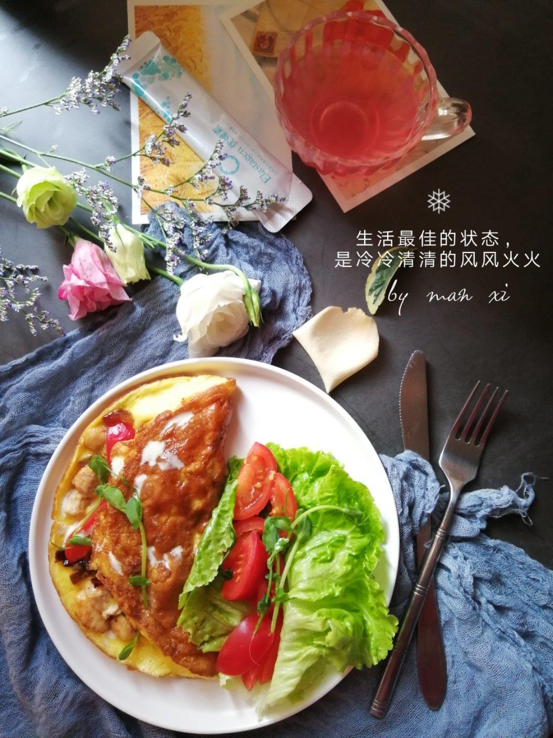 黄油蘑菇煎蛋卷