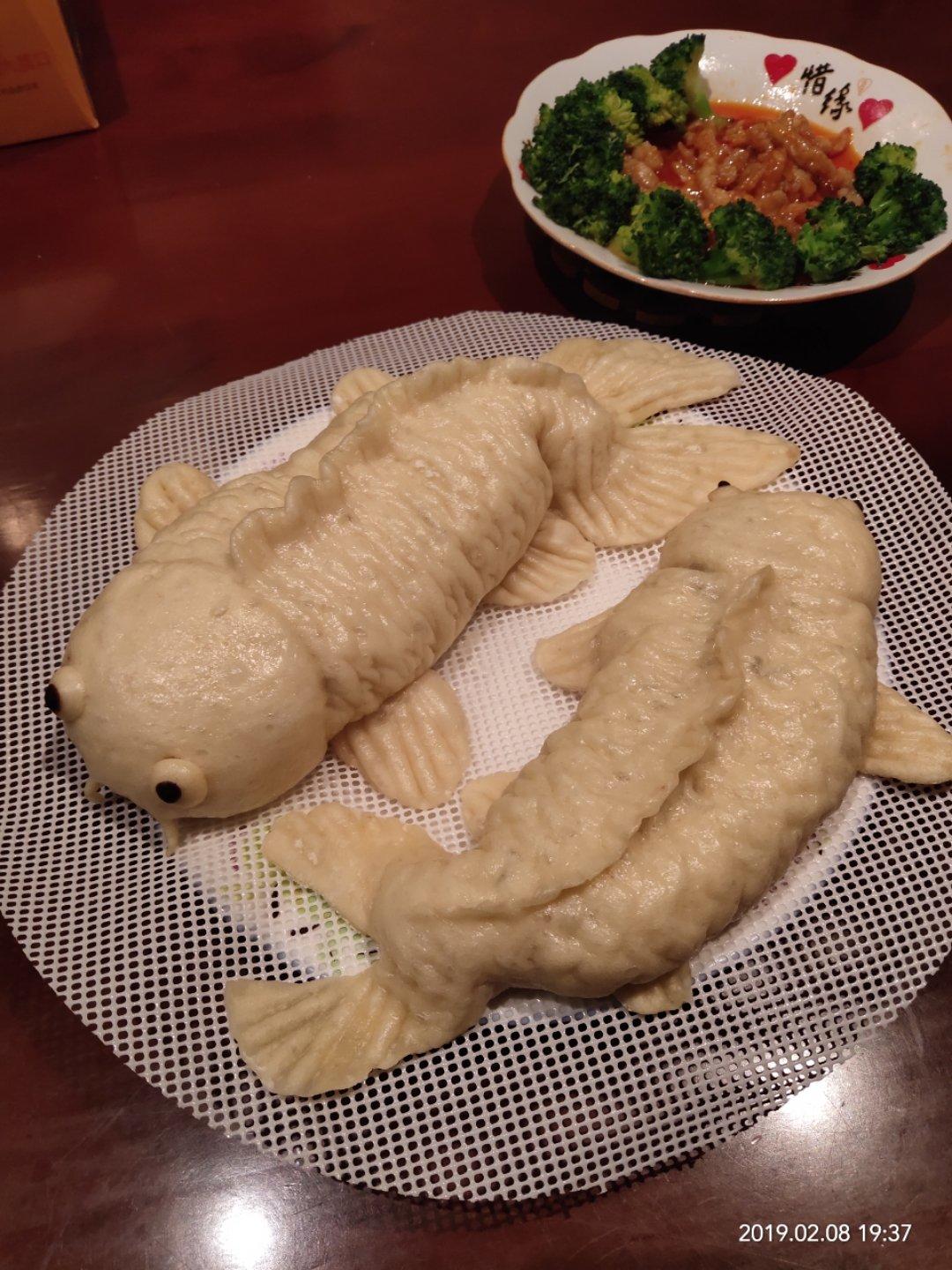 红茶-77做的鱼造型花样馒头