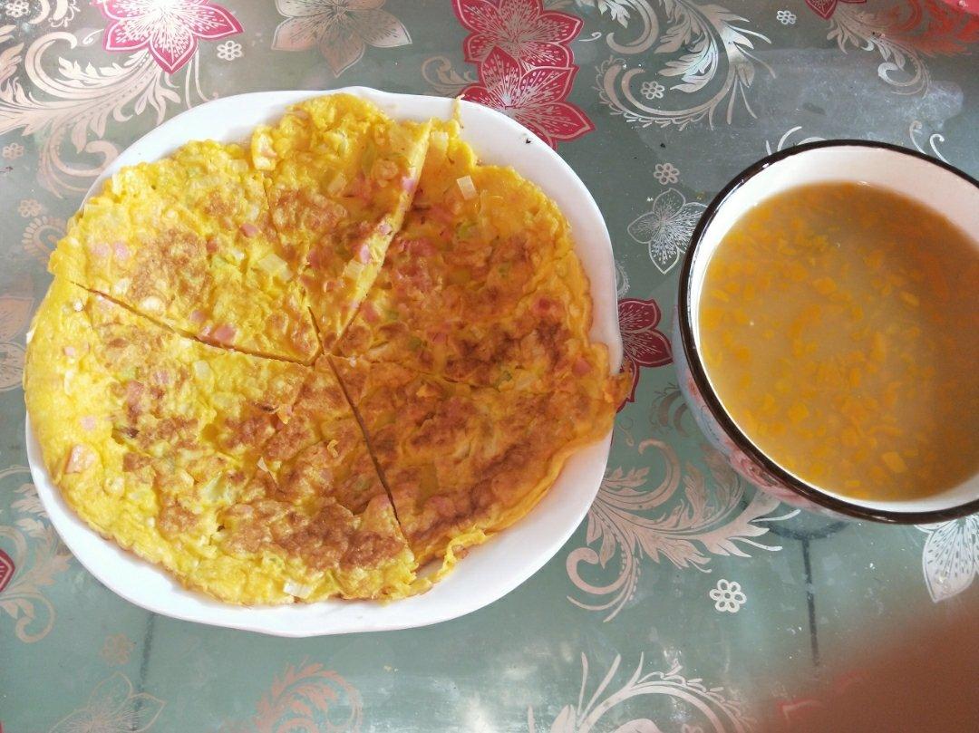 火腿肠葱花鸡蛋饼