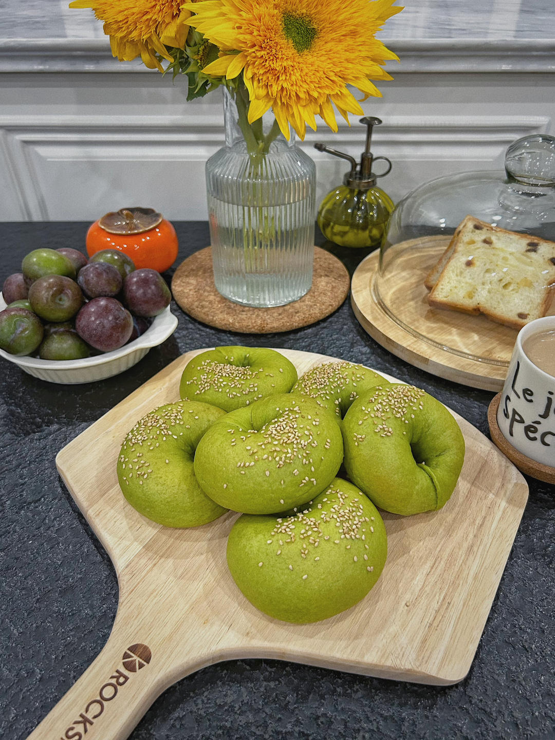 斑斓椰椰乳酪贝果🥥清新治愈搭配🌿