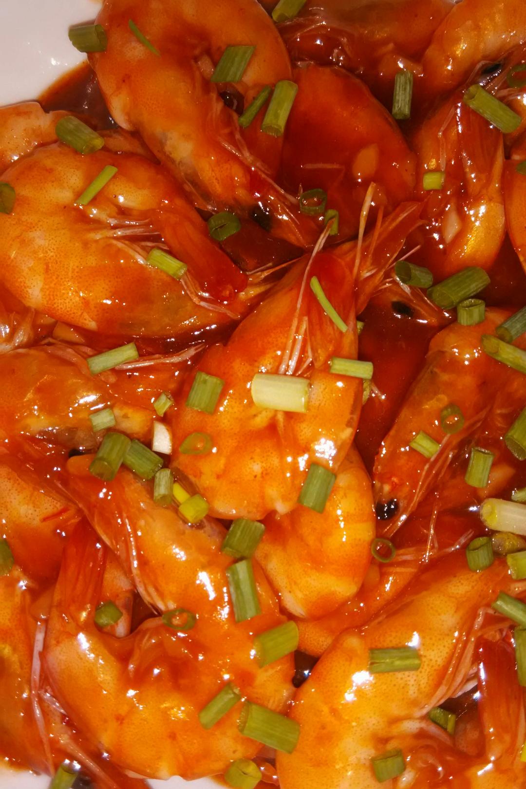 志诚小欧做的茄汁大虾