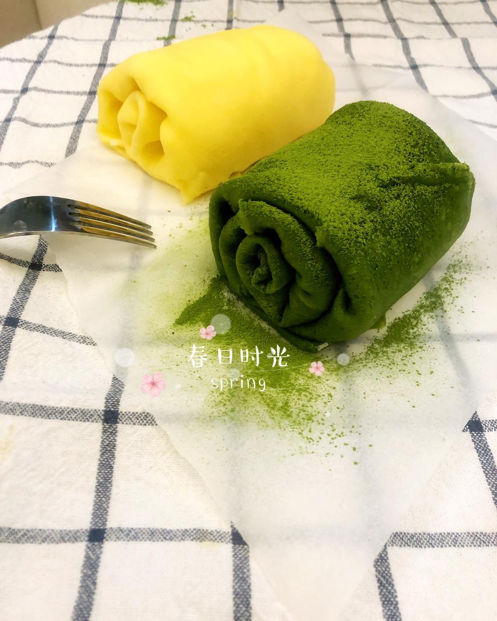 网红食谱│抹茶毛巾卷