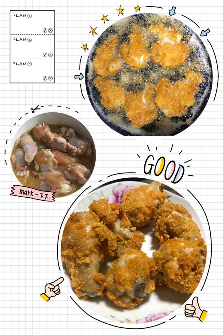 【鸡翅三吃】
黄金面包糠炸鸡翅