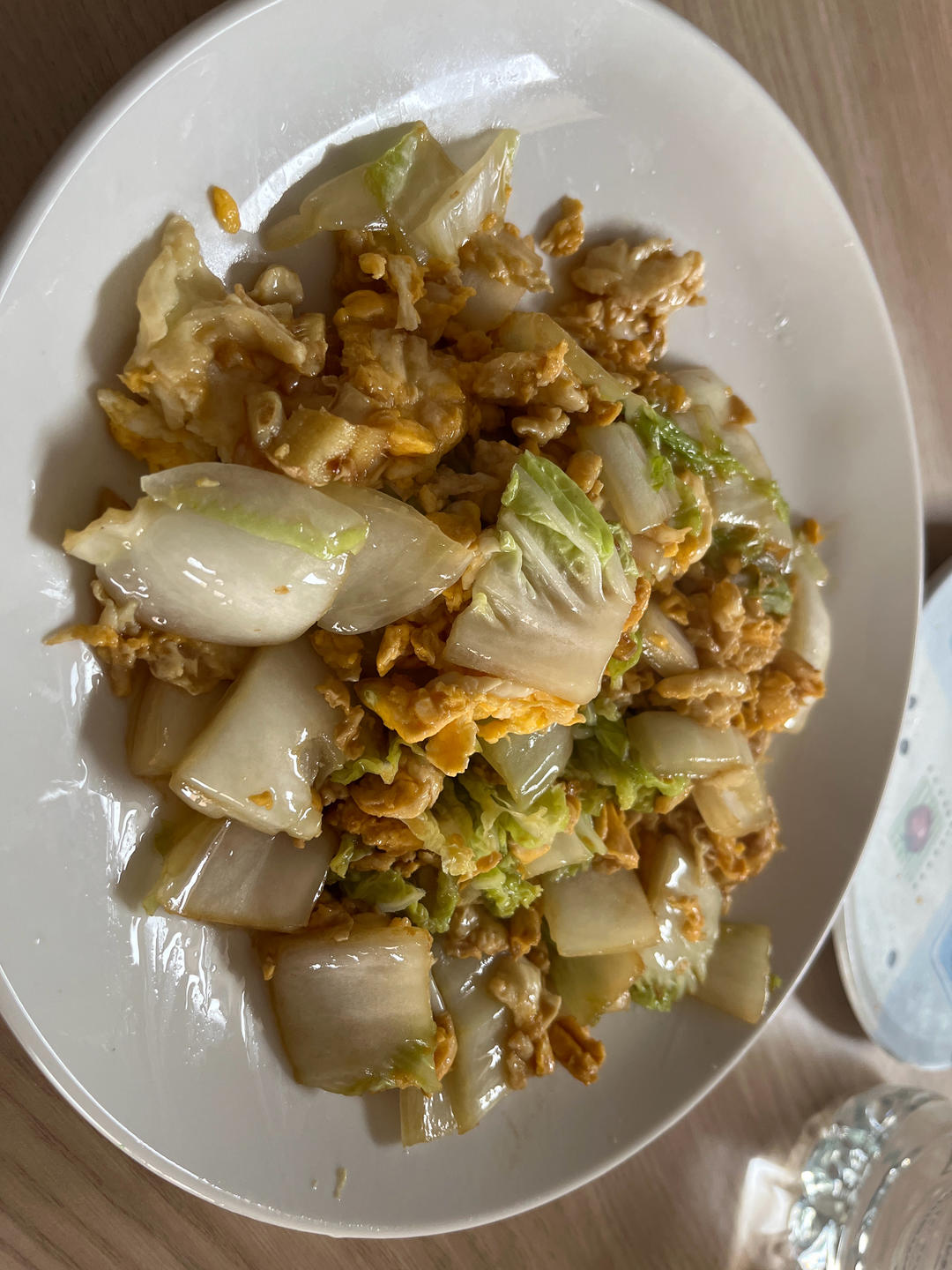 手撕包菜炒鸡蛋