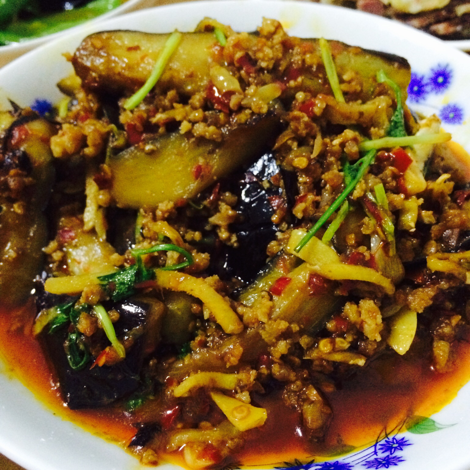 红烧肉末茄子