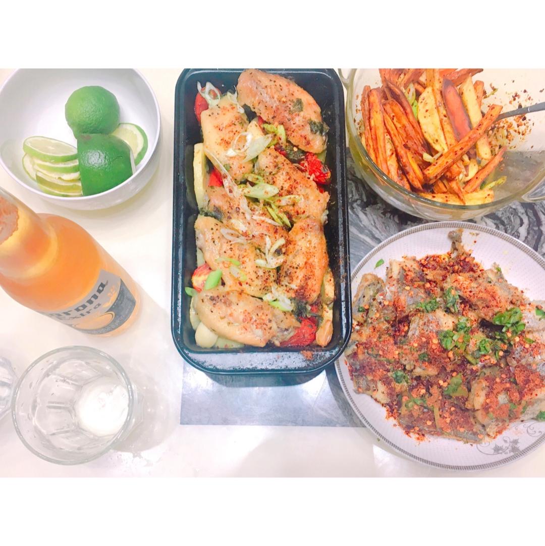 罗勒番茄烤鸡腿