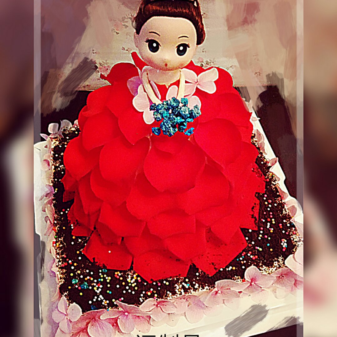 梦幻时尚的芭比蛋糕