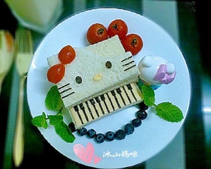 立体吐司♥凯蒂猫钢琴的做法