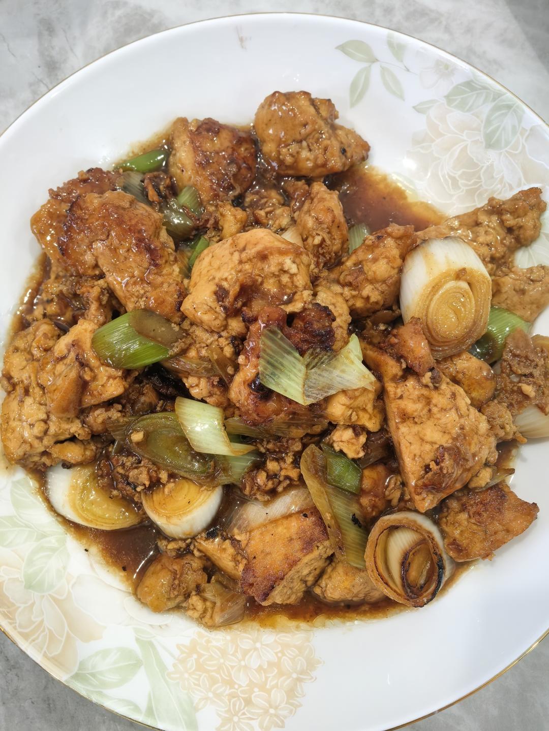葱烧豆腐