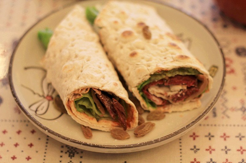 王大米儿做的黑椒酱牛肉卷饼