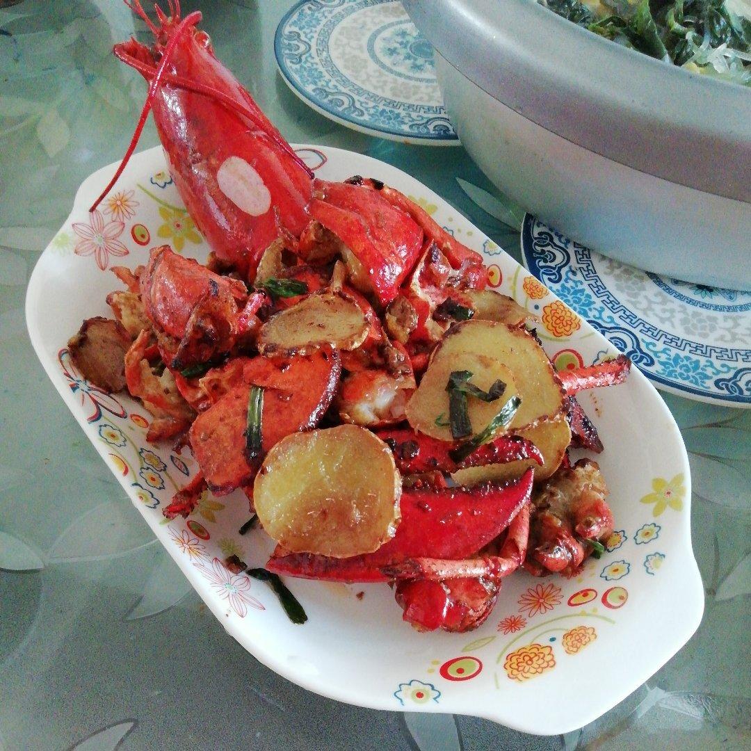 葱姜龙虾（附详细的拆解龙虾技巧，附精确地调料用量）