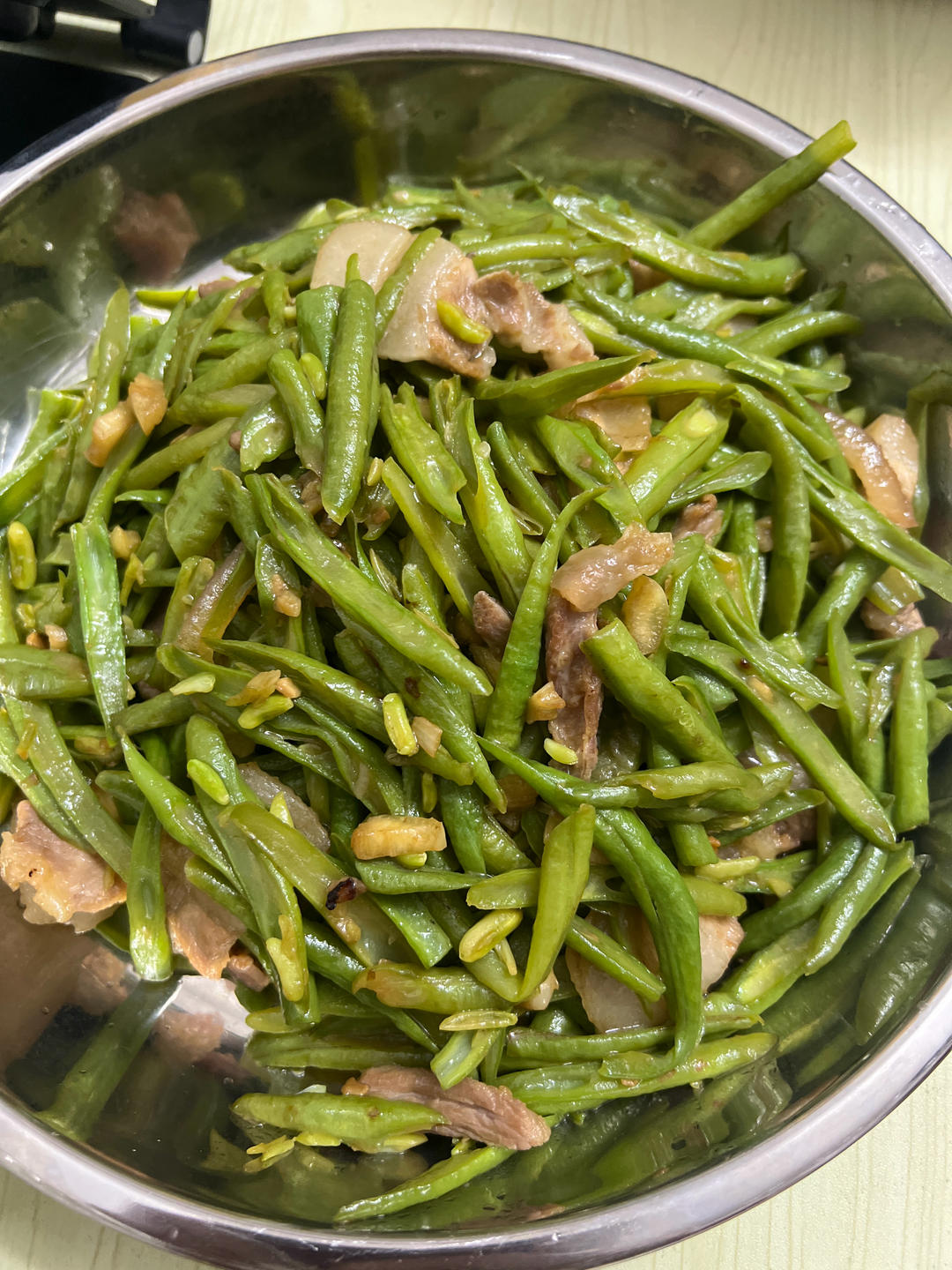 炒肉就得嫩—豆角炒肉（四季豆）