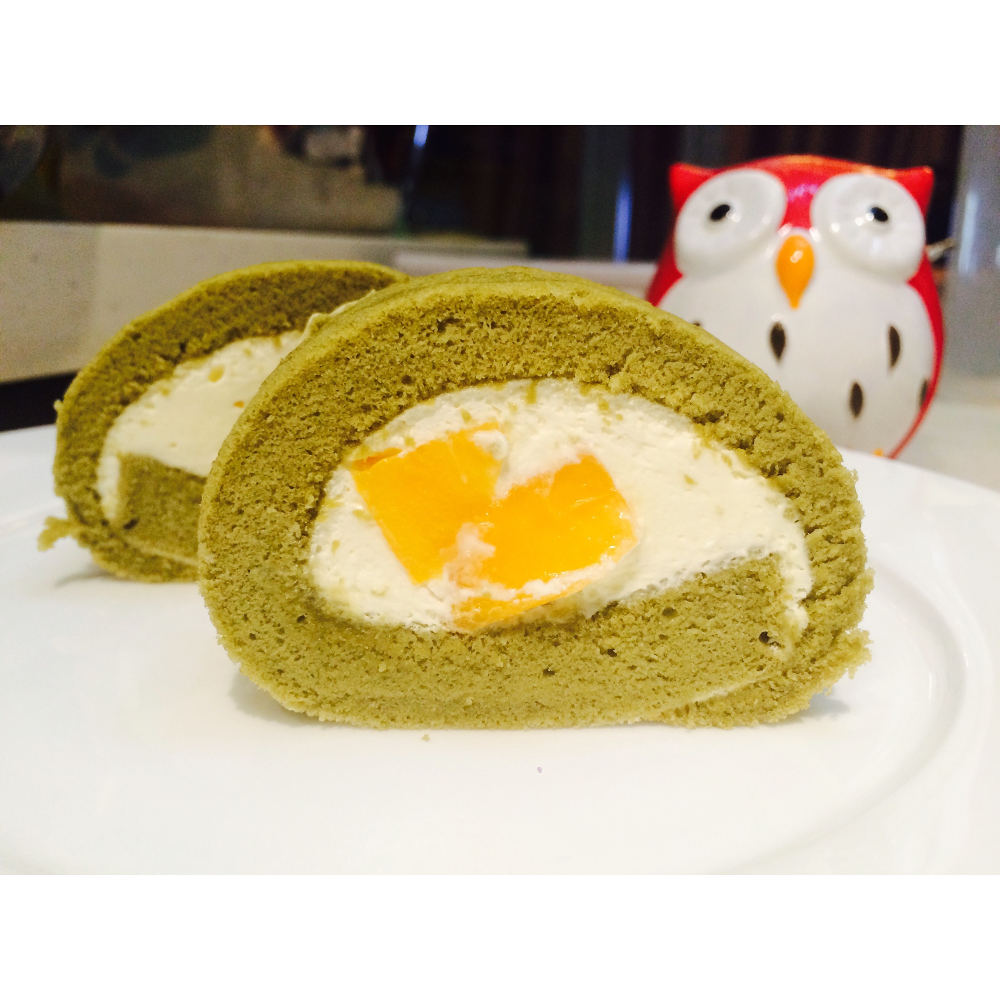 抹茶戚风蛋糕卷