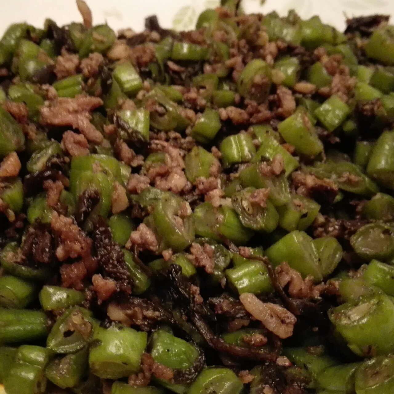 干煸榄菜肉末豆角
