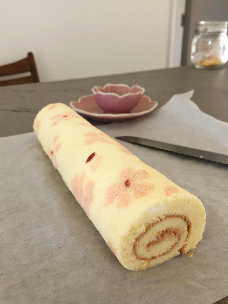 春风十里桃花奶冻蛋糕卷