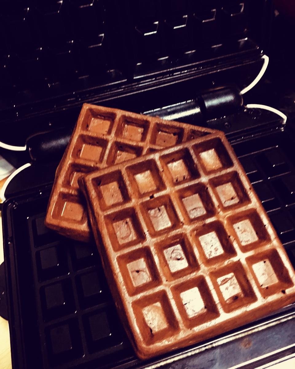 可可糯米华夫饼
