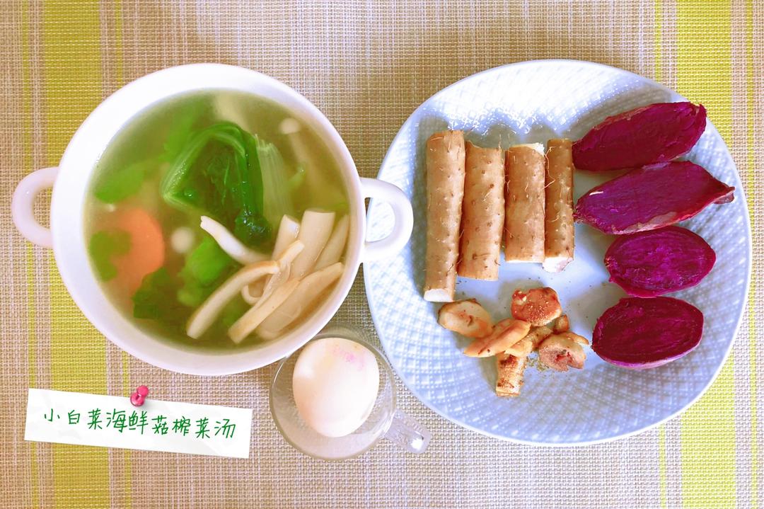 快手青菜蘑菇榨菜汤