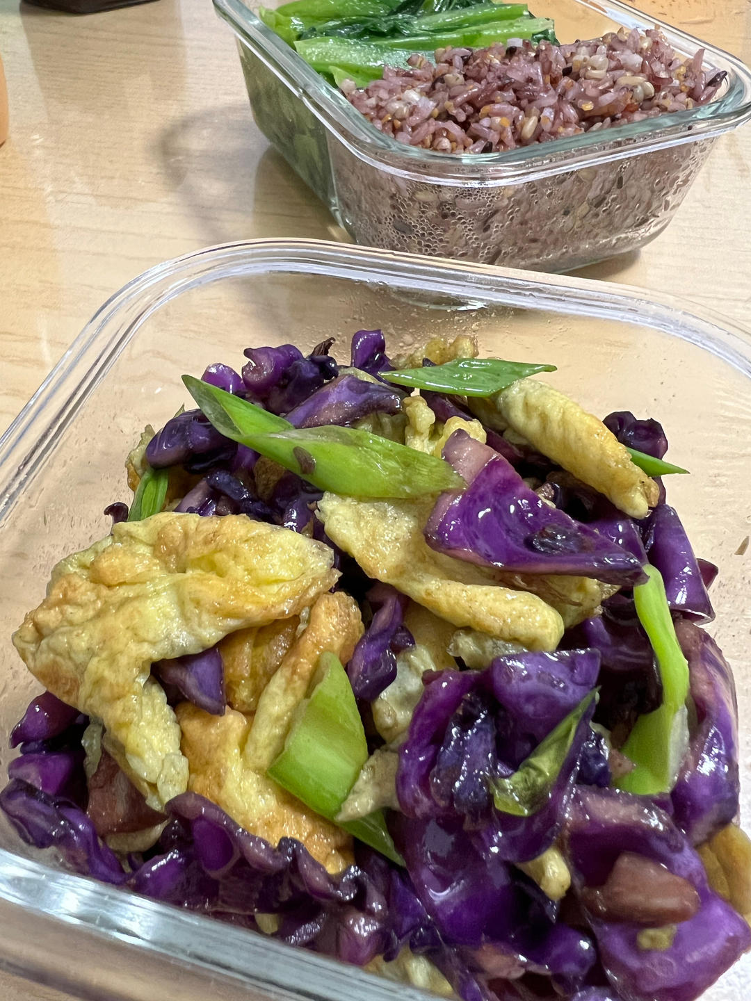 不变色的紫甘蓝炒鸡蛋