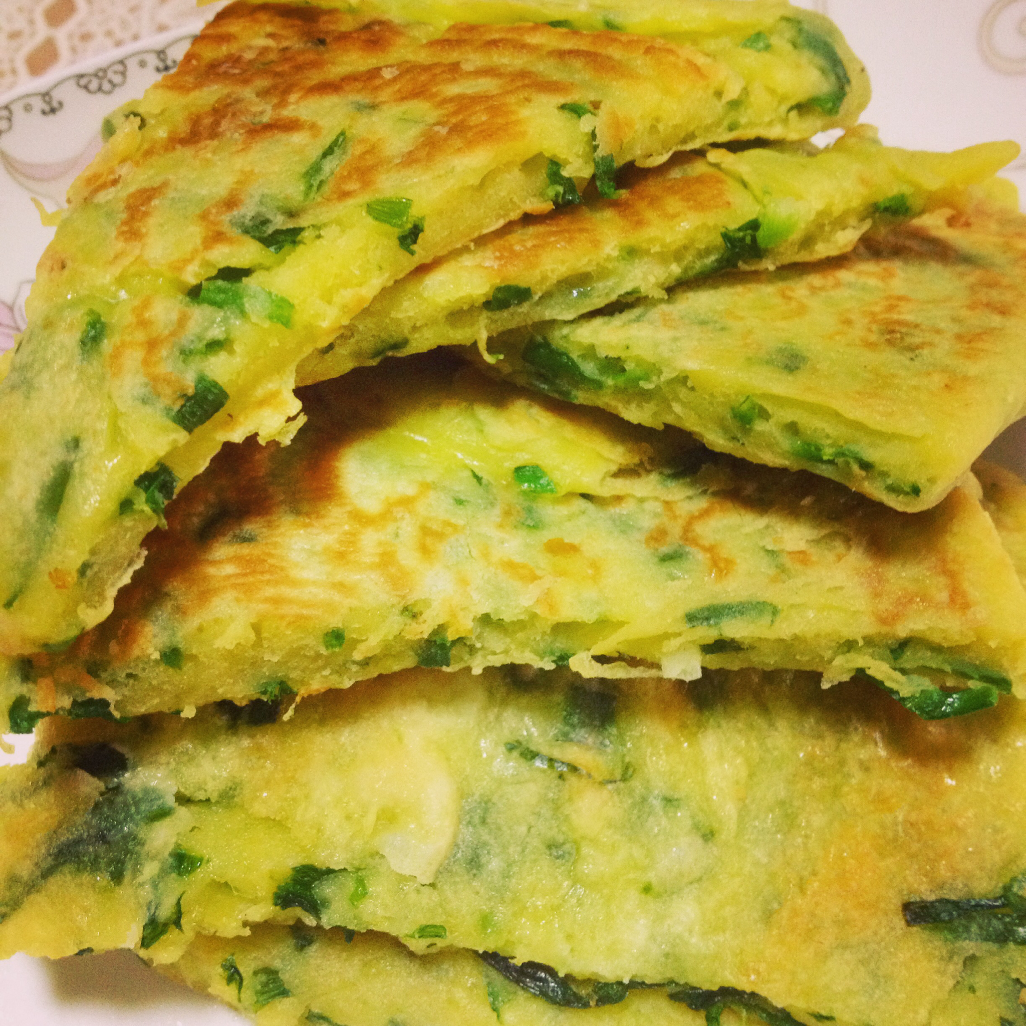 哩哩l做的韭菜鸡蛋饼