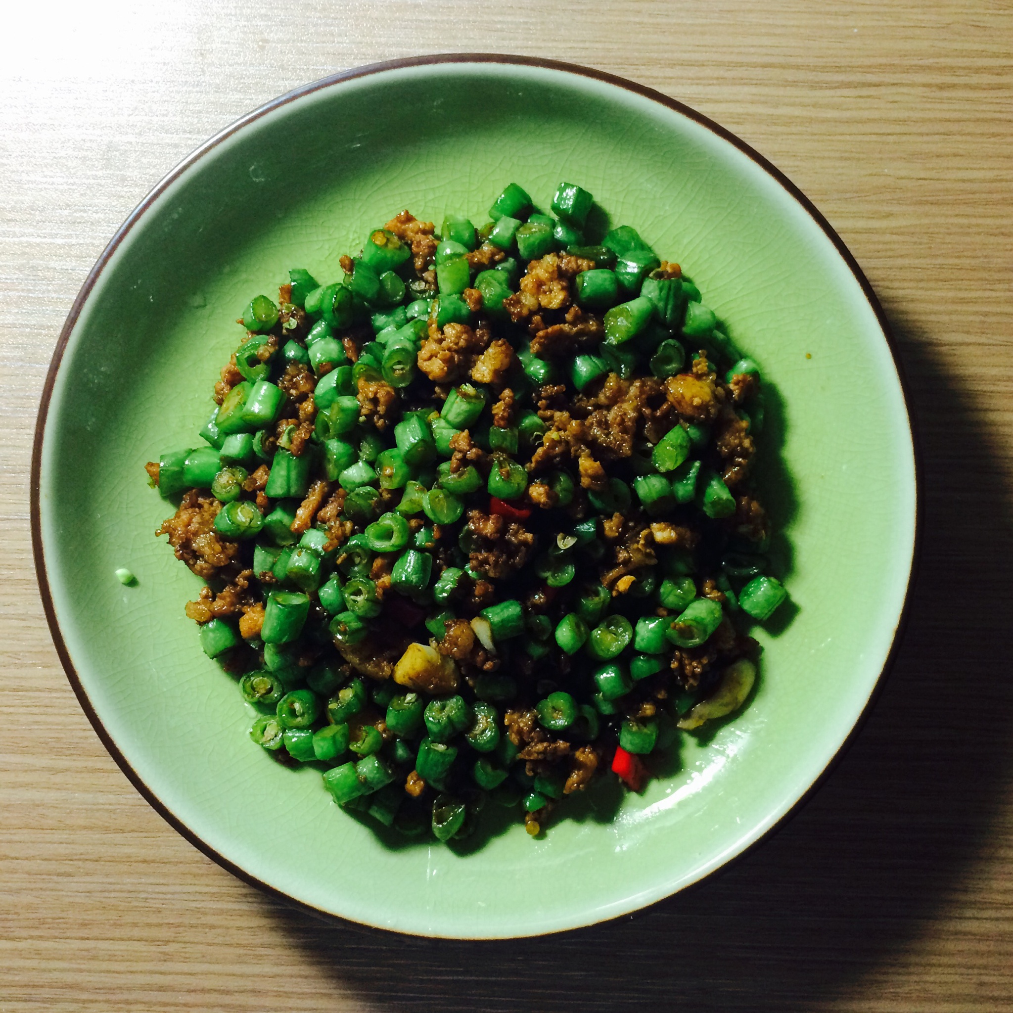 肉沫豆角下饭菜