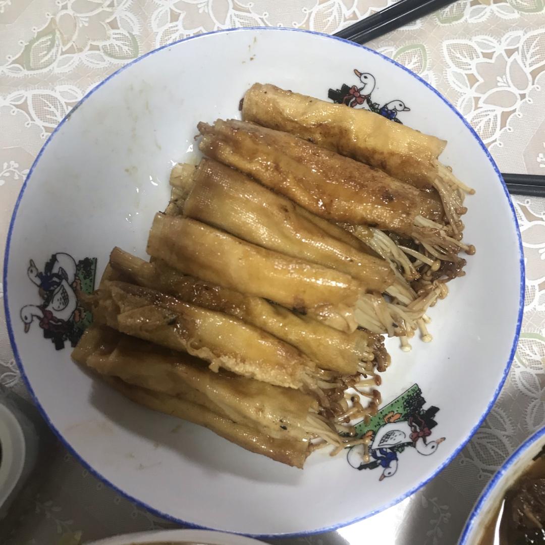 神仙减脂餐🔥好吃到跺脚的金针菇豆皮卷～给肉都不换！
