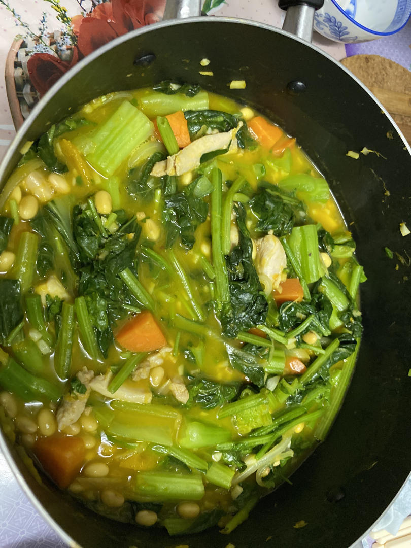 黄豆南瓜炖鸡肉丸【健康一锅端】