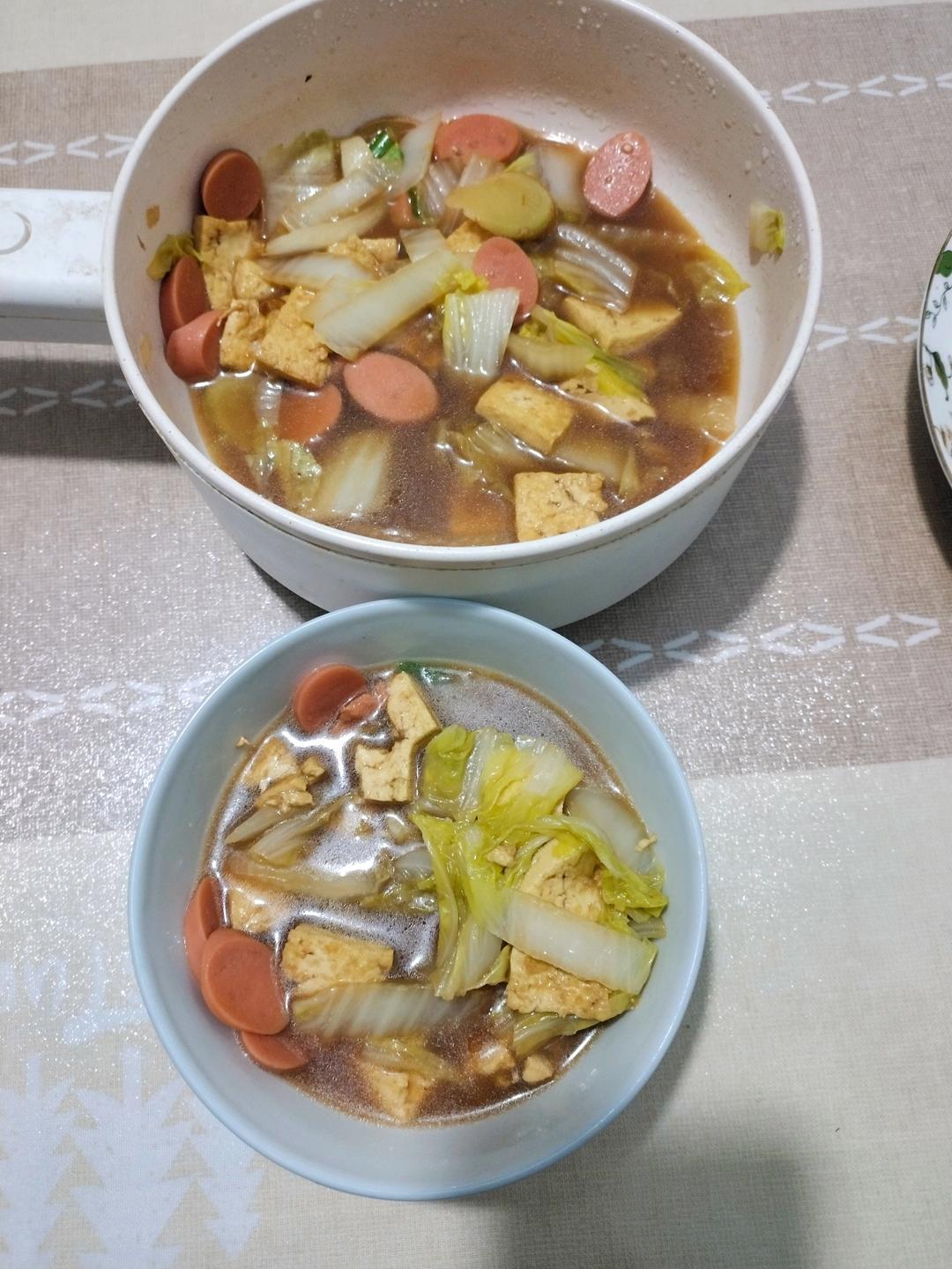 娃娃菜豆腐煲