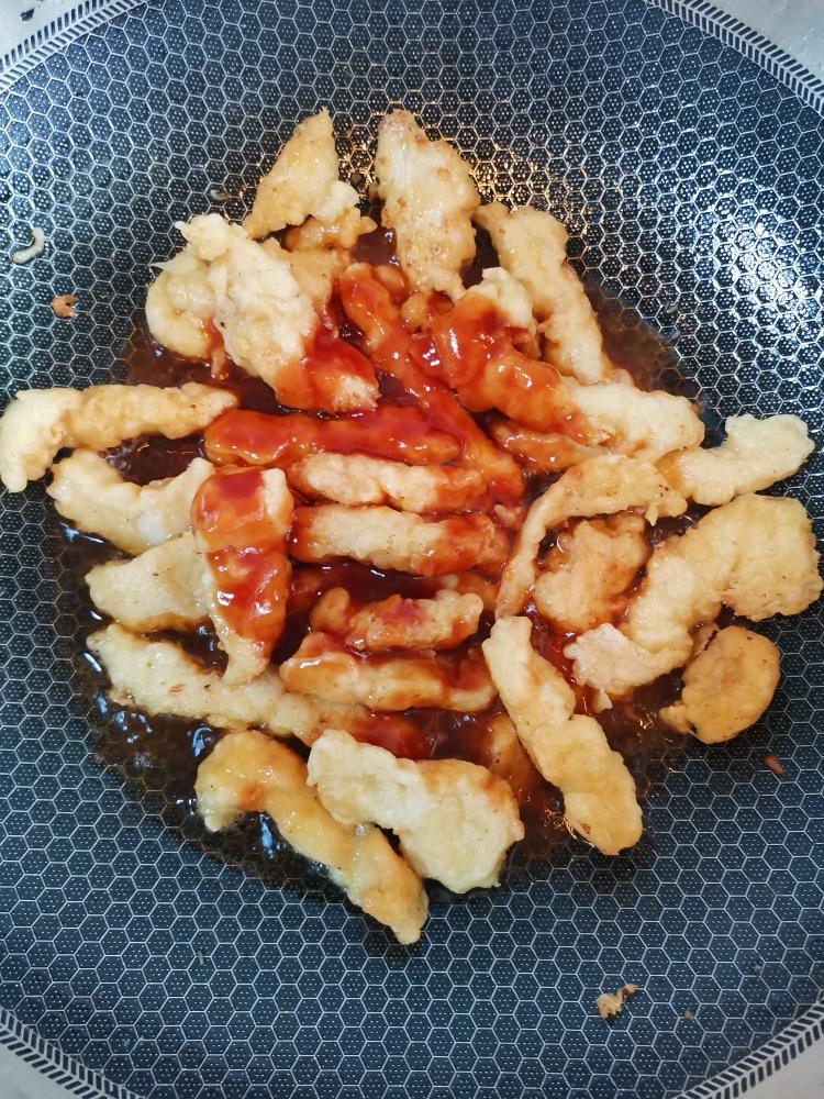 糖醋里脊(鸡胸版)的做法 步骤11