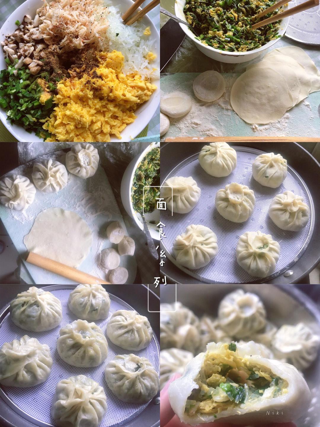 韭菜三鲜包子