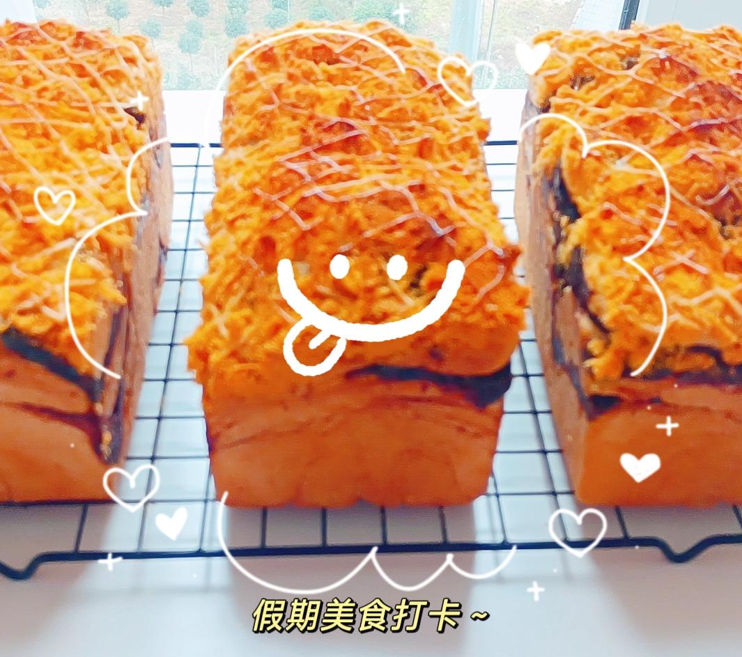 超火肉松红豆吐司，甜咸味无敌软，一学就会