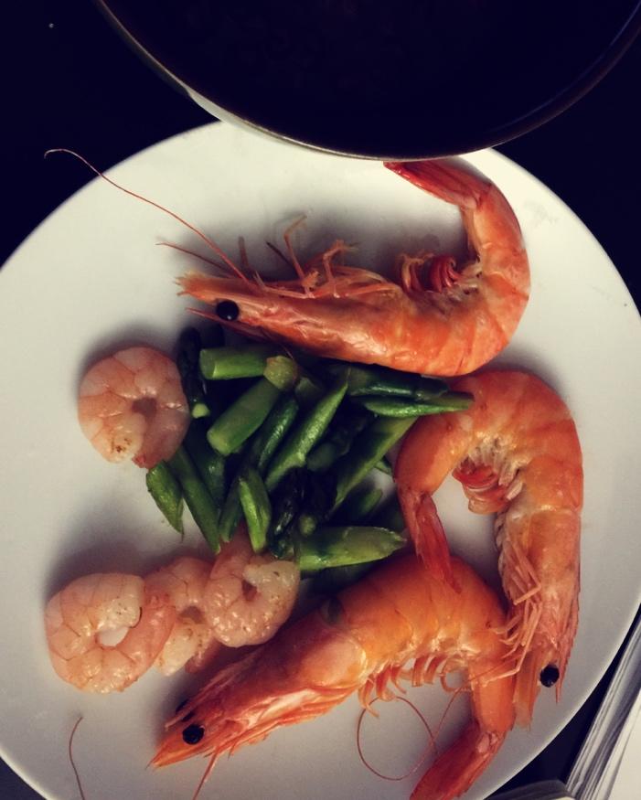 清炒芦笋虾仁