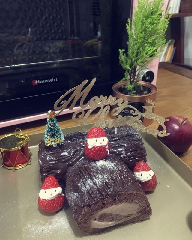 [圣诞树桩蛋糕卷]