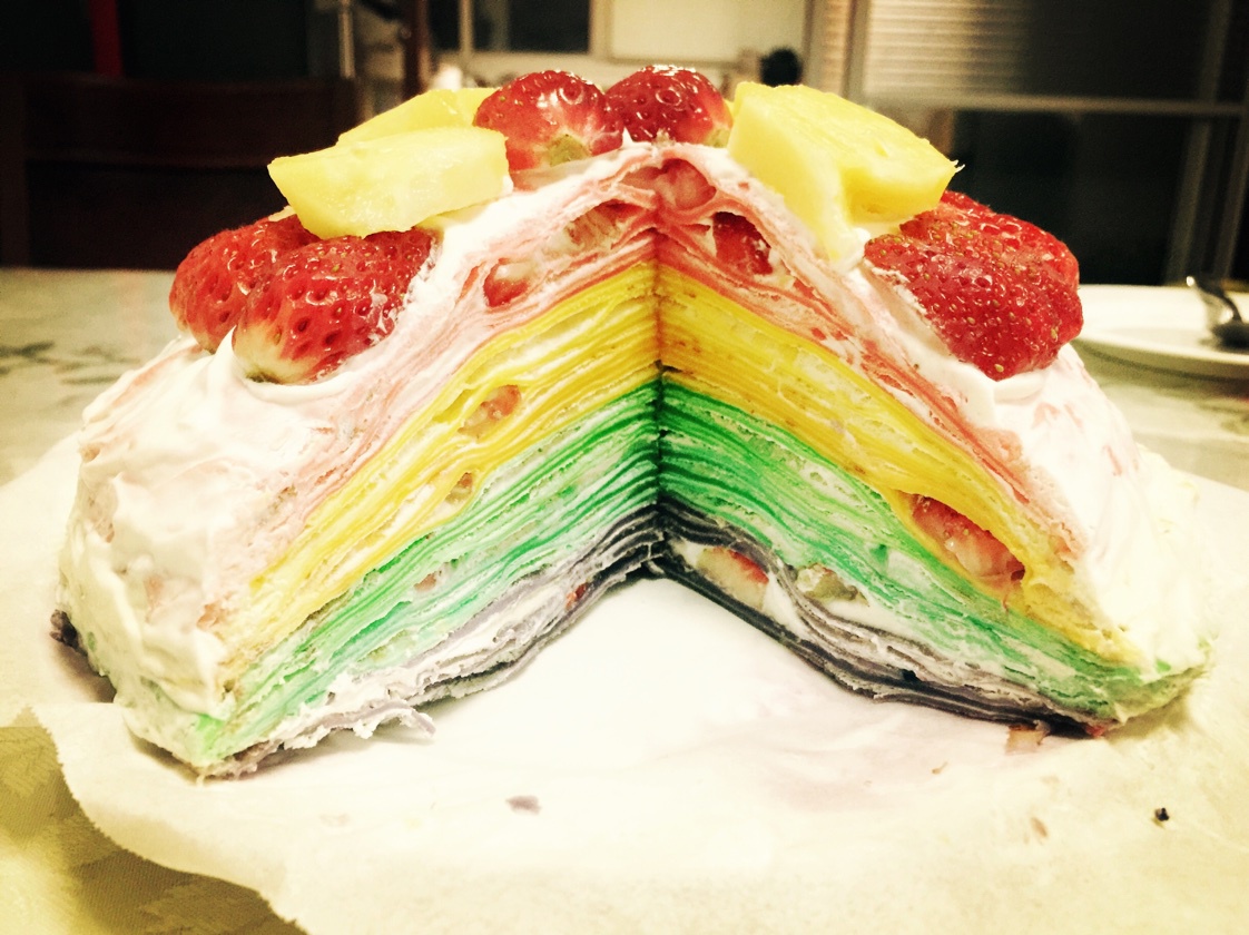 彩虹千层蛋糕 彩虹可丽饼(Mille Crepe Cake)