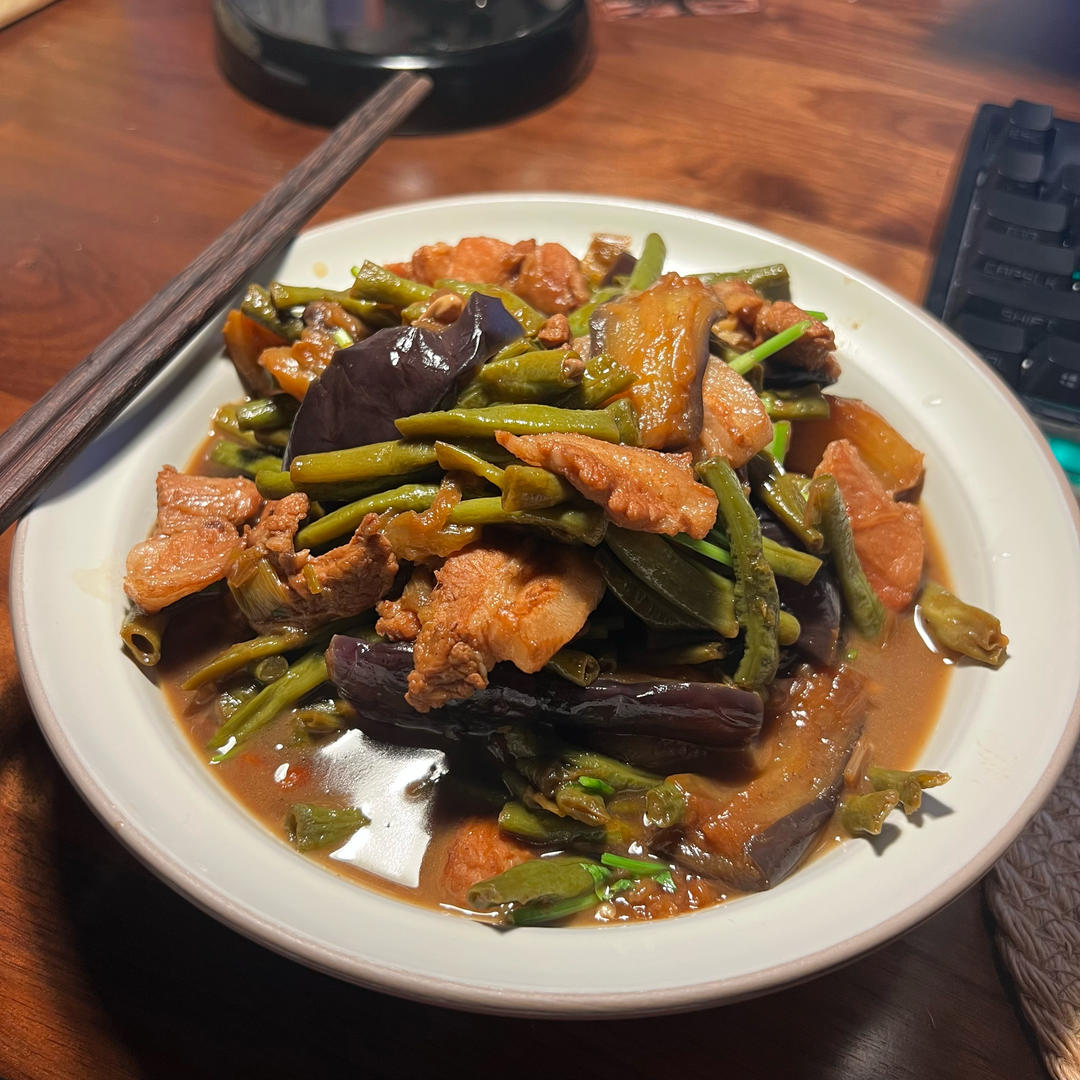 豆角烧茄子