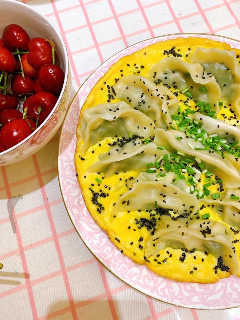 虾皮鸡蛋煎饺（熟饺子版）