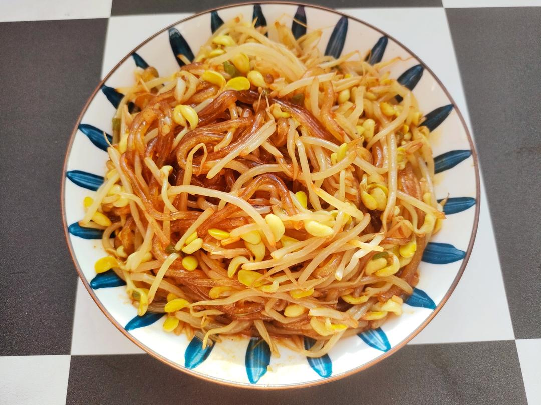 黄豆芽炒粉条