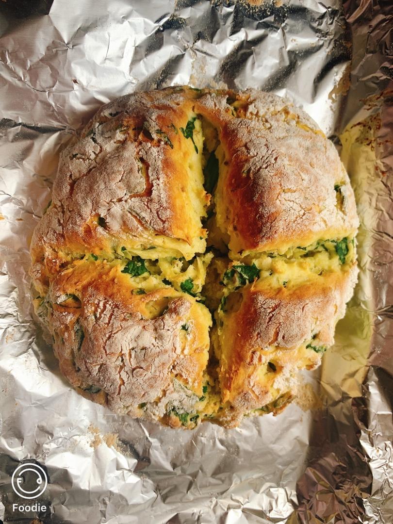 菠菜南瓜奶酪丹波面包丨健康·烘焙