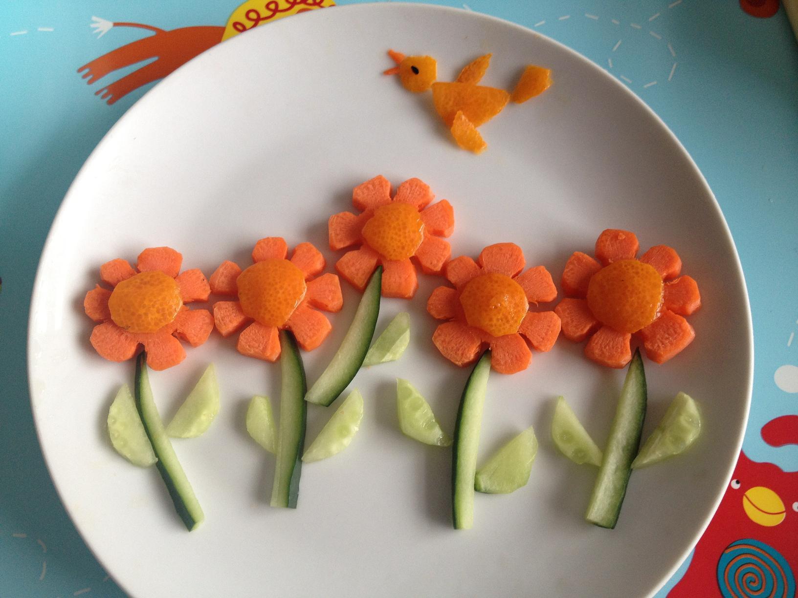 果蔬拼盘——小小向日葵的做法