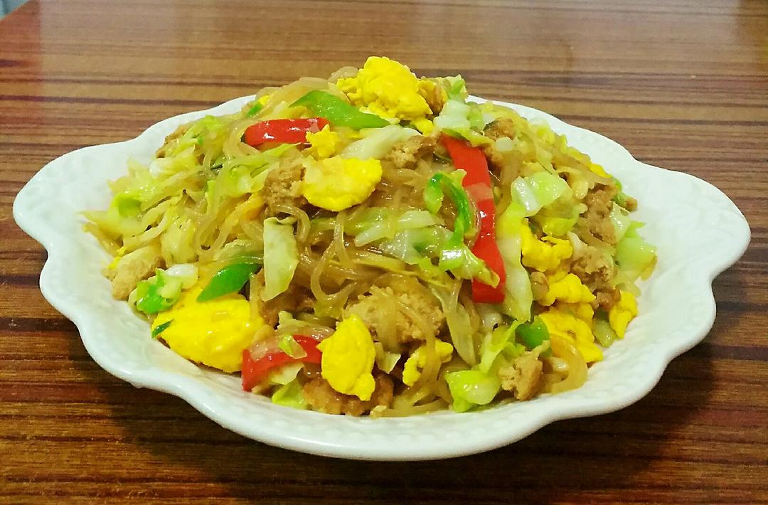 包菜炒粉丝