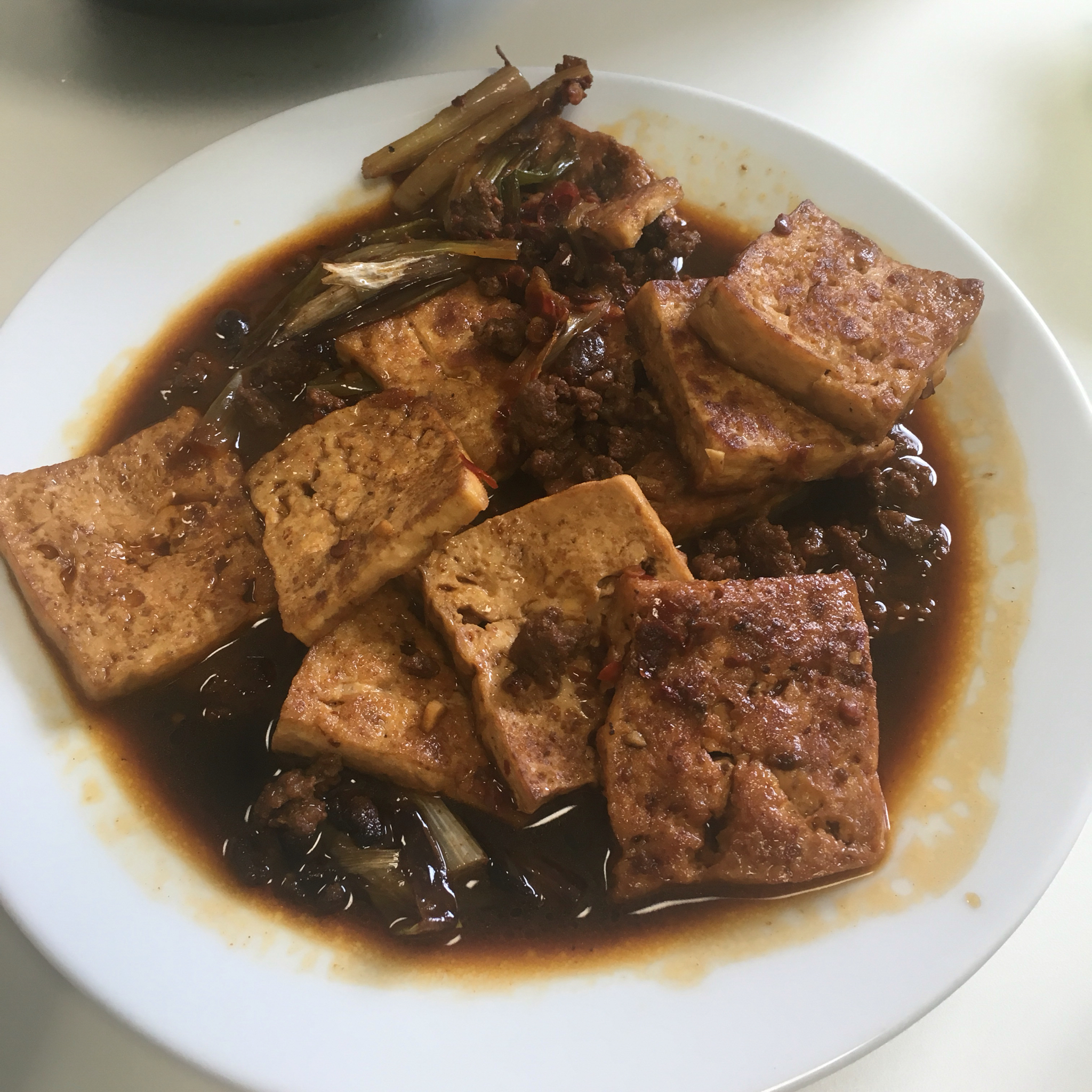 葱烧豆腐