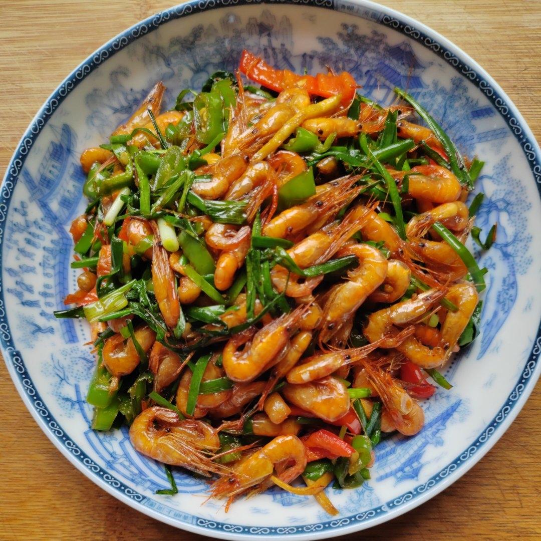 韭菜炒河虾