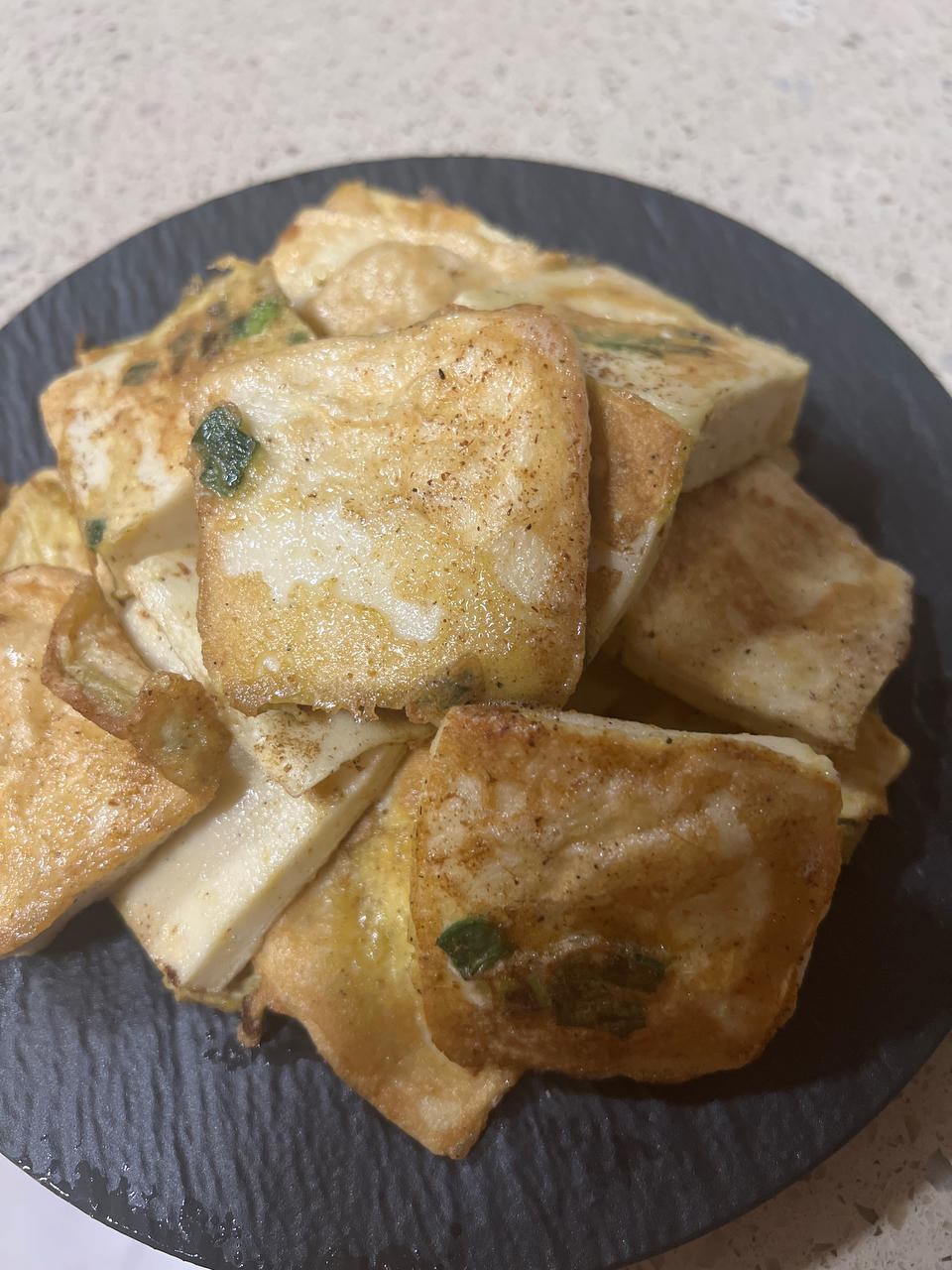 蛋煎孜然千叶豆腐